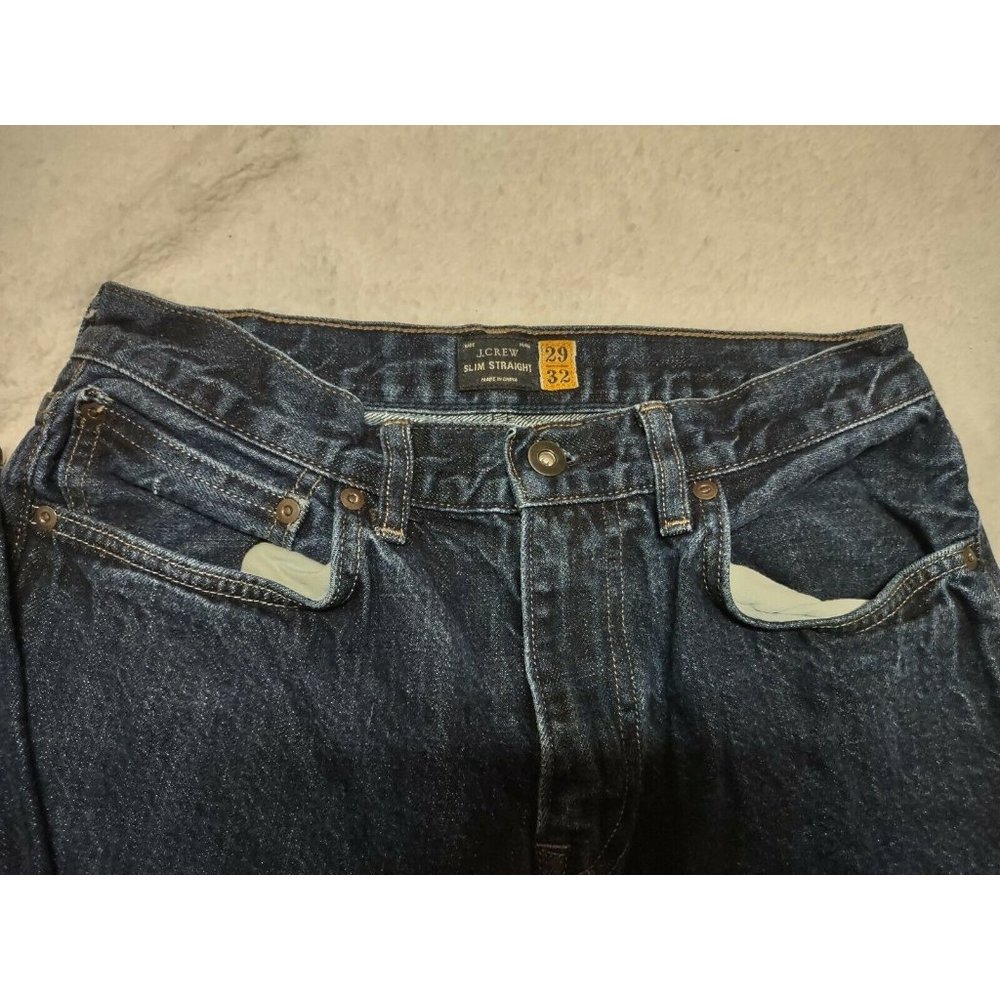 J. Crew Men's Slim Straight Jeans 1040 in Resin Crinkle Wash 29x32
